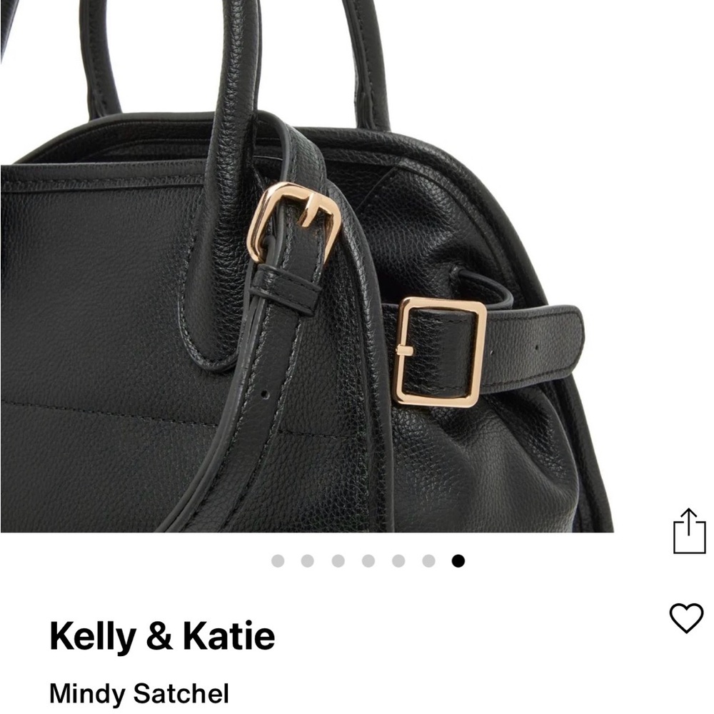 Kelly & Katie Black Leather Satchel with crossbody strap